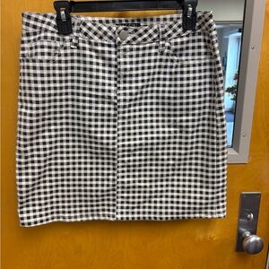 Baccini Black and White Gingham Mini Skirt
